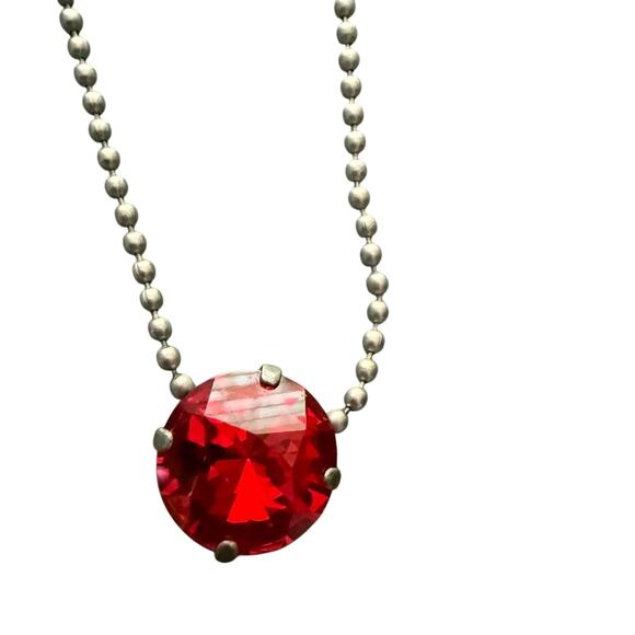 Sabika Red Crystal Necklace - Picture 1 of 6